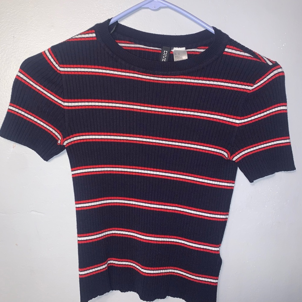 Red and white striped shirt